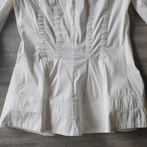 VALENTINO White Flared Long Sleeve Dress Shirt - Picture 6 of 12